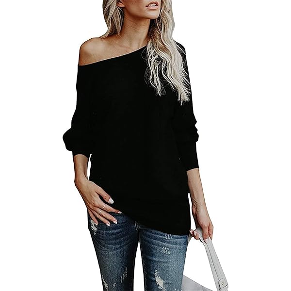 【ララ】 Off The Shoulder Pullover Kinkia Women's Off Shoulder Sweater Long Sleeve Oversized